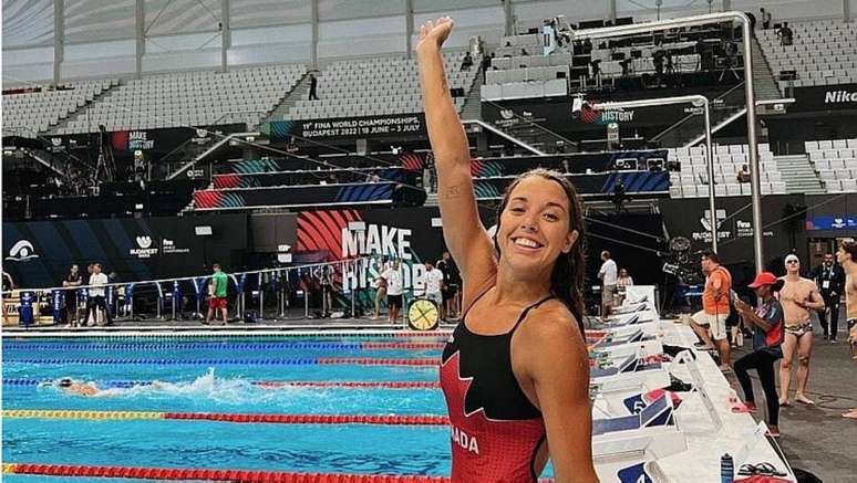 Mary Sophie Harvey levou a medalha de bronze no revezamento 4x200m livre