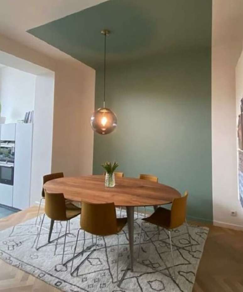 20. Pintar parede com fita a sala de jantar foi delimitada pela pintura. Fonte: Steal The Look