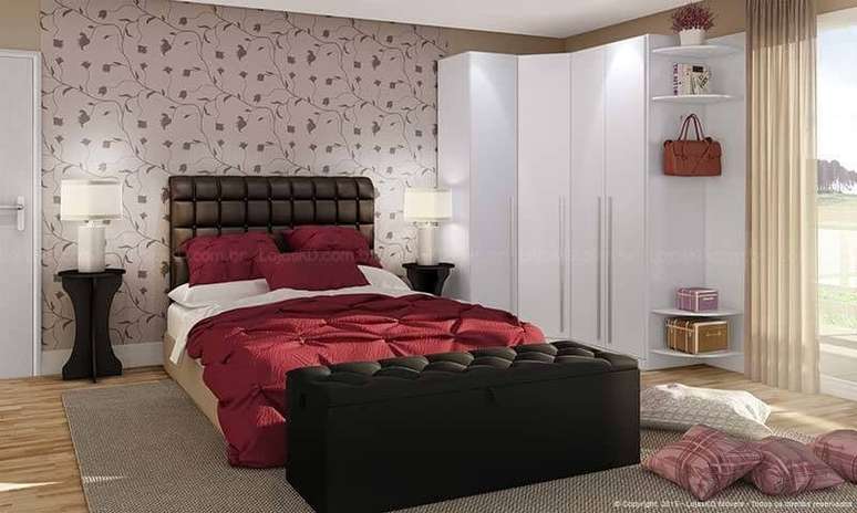 5. Quarto de casal aconchegante. Fonte: LojasKD