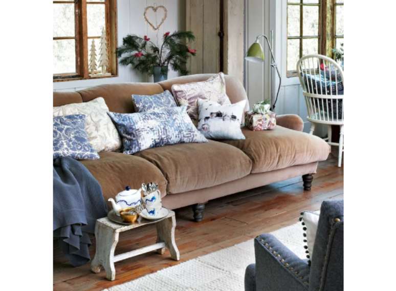 Crie conforto com um veludo marrom