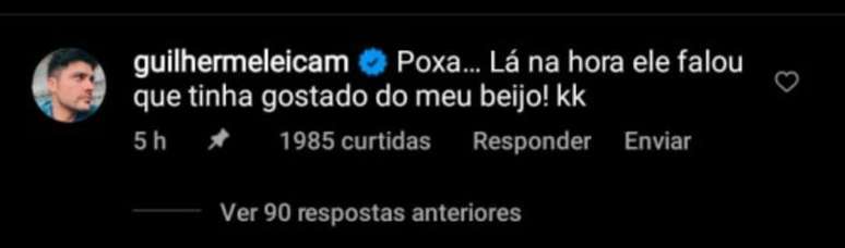 Nas redes sociais, Guilherme Leicam comentou a fala de Malvino Salvador.