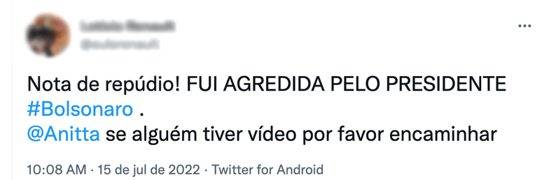 Modelo diz ter sido agredida pelo presidente Bolsonaro em motociata em Juiz de Fora