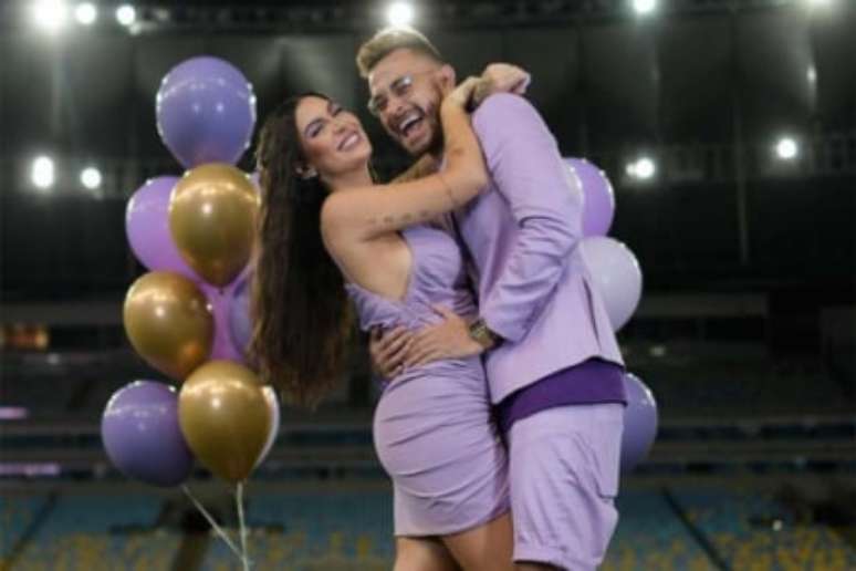 Fred e Bianca Andrade fizeram um chá de revelação no Maracanã, em 2021 (Foto: Reprodução/Instagram)