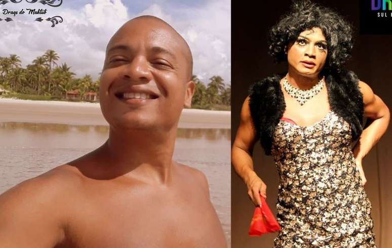  O antes e depois de F&aacute;bio Nascimento com sua drag Mademoiselle Brigith Gioconda Close 