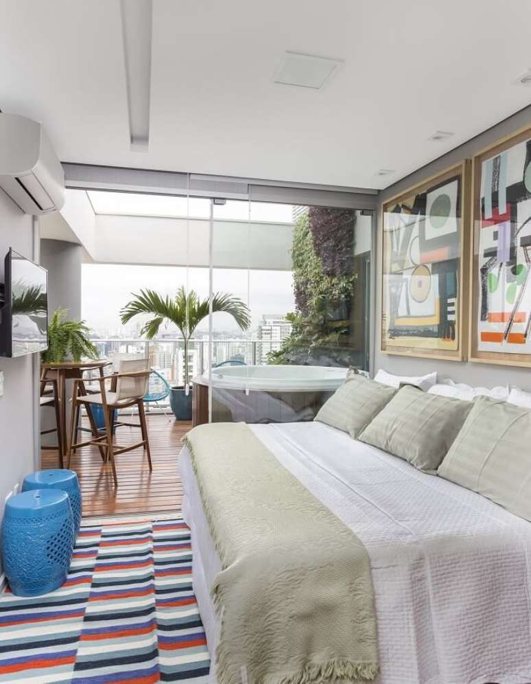 99. Projeto de quarto de luxo com acesso para varanda. Fonte: Altera Arquitetura