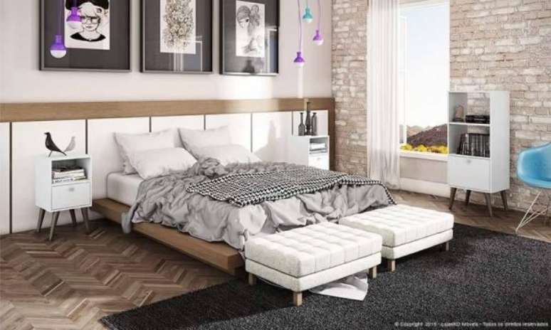 57. Decore o quarto de luxo com o m&aacute;ximo de conforto &ndash; Foto: Lojas kd