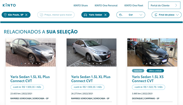 Simula&ccedil;&atilde;o de assinatura feita pelo Guia do Carro.