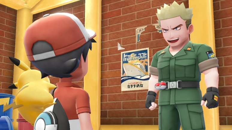 Lt. Surge é militar aposentado em Pokémon Let's GO. (Imagem: Reprodução/The Pokémon Company)