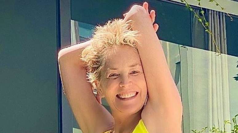 Sharon Stone reflete na web ao fazer topless.