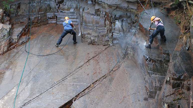 A massa de f&oacute;sseis, incluindo Auroralumina, foi revelada em uma grande rocha em 2007