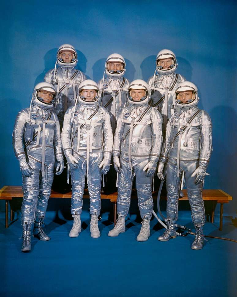 Em 9 de abril de 1959, a Nasa apresentou sua primeira classe de astronautas, a Mercury 7