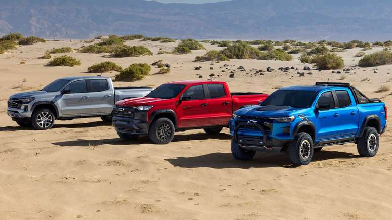 Chevrolet Colorado 2023 nas vers&otilde;es ZR2, Trail Boss e LT.