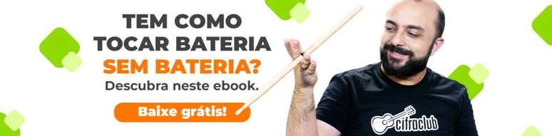 E-book do Cifra Club "Como tocar bateria sem bateria"