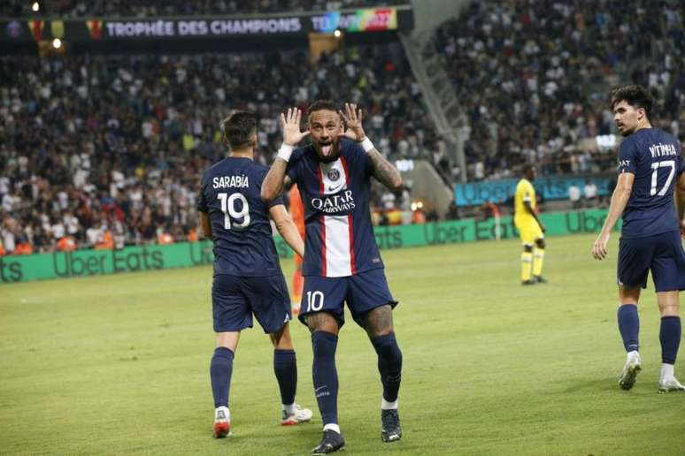 Neymar marcou duas vezes em goleada do PSG na Supercopa (Foto: Divulgação/Twitter/PSG)