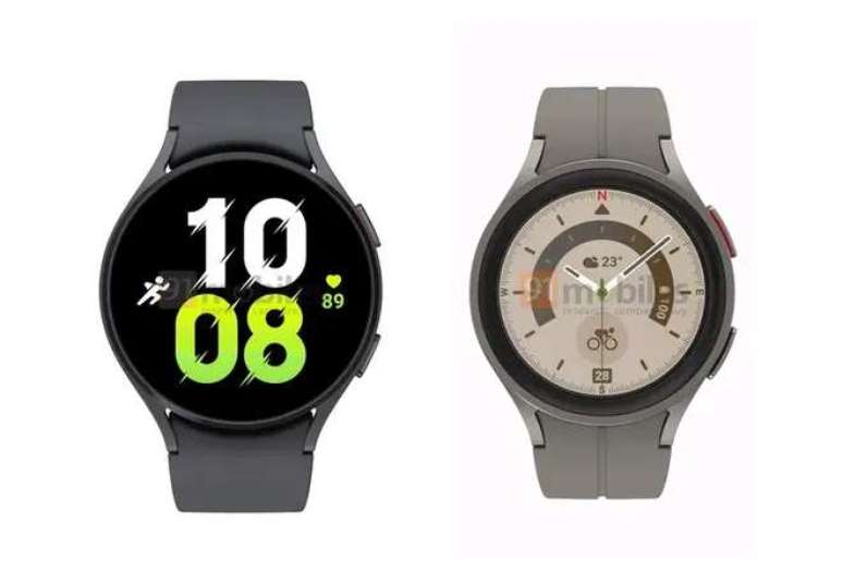 Parte do visual do Galaxy Watch 5 foi revelada em antigos vazamentos (Imagem: Reprodução/91mobiles)