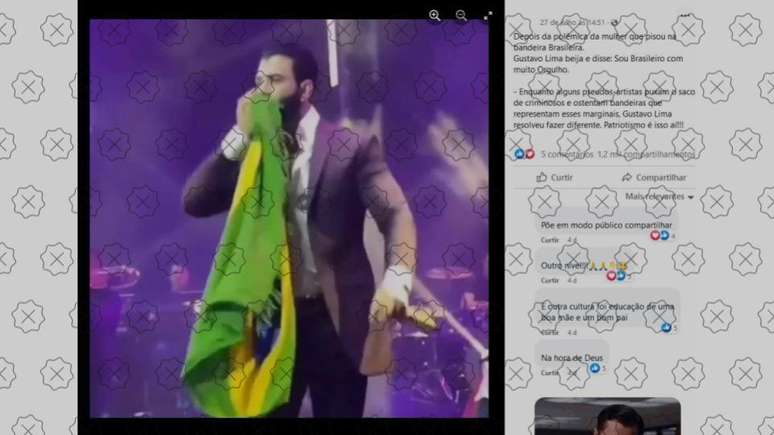 Foto de Gusttavo Lima beijando bandeira em show em março circula como se fosse recente