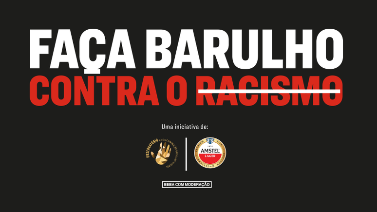 Banner da campanha Faça Barulho Contra o Racismo.