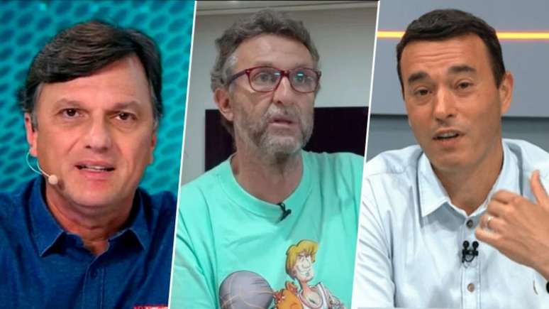 Mauro Cezar, Neto e André Rizek emitiram opiniões, assim como Sormani, Benja, RMP, entre outros (Fotos: Reprodução)