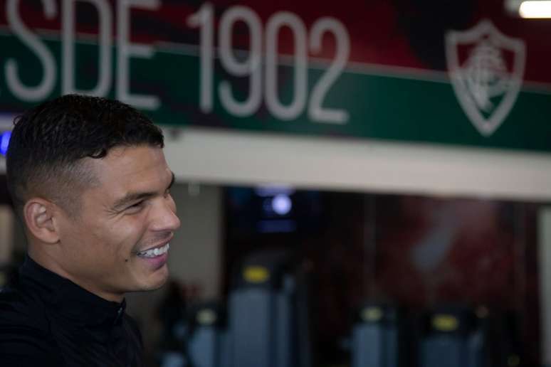 Thiago Silva esteve recentemente no CT Carlos Castilho e em jogo do Fluminense (Foto: Marcelo Gonçalves/Fluminense FC)