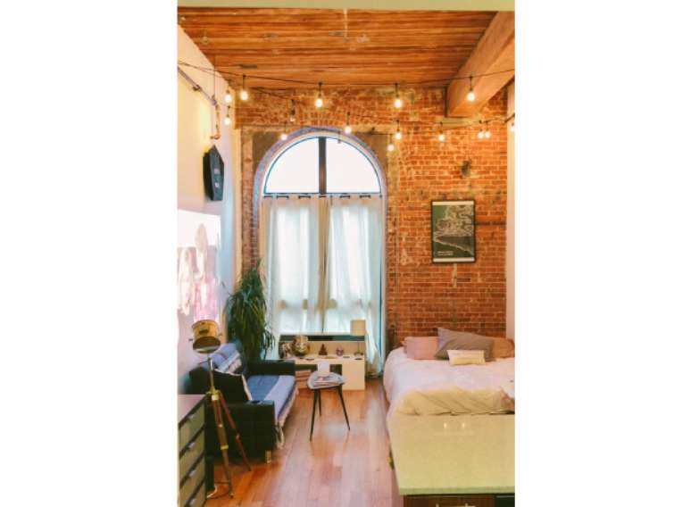 Destaque paredes de tijolo marrom