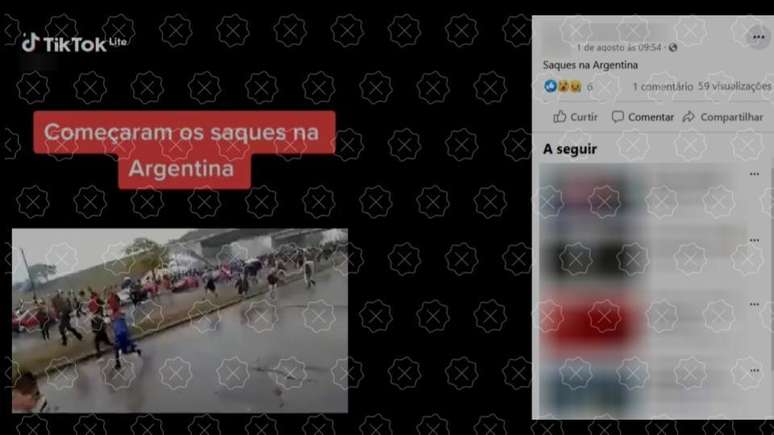 Vídeo que mostra dispersão de protesto na Argentina com a alegação falsa de que se trata de saques.