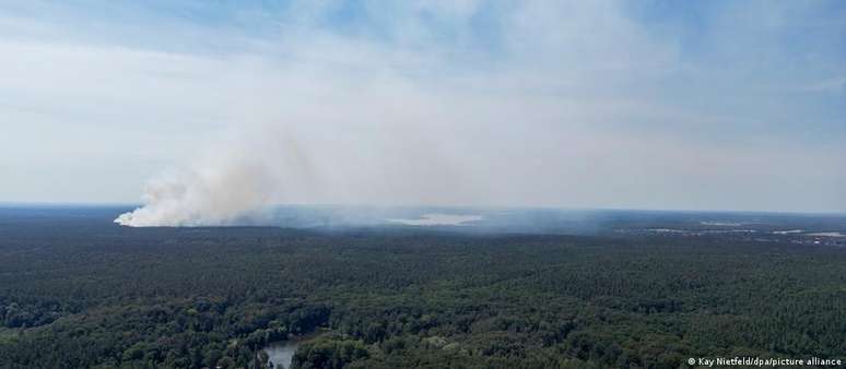 Fogo já teria atingido 1,5 hectare, ou 15 mil metros quadrados da floresta de Grunewald, no oeste de Berlim