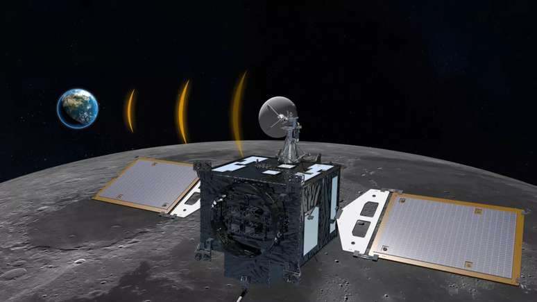 Simulação do Korea Pathfinder Lunar Orbiter, equipamento que Coreia do Sul enviará à Lua