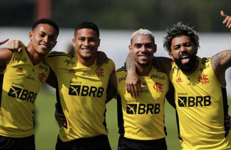 Lázaro, João Gomes, Matheuzinho e Gabigol (Foto: Reprodução)