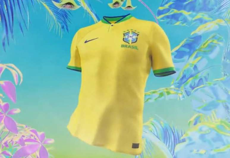 Nova camisa da Seleção Brasileira para a Copa do Mundo de 2022 (Foto: Reprodução / Twitter da CBF)