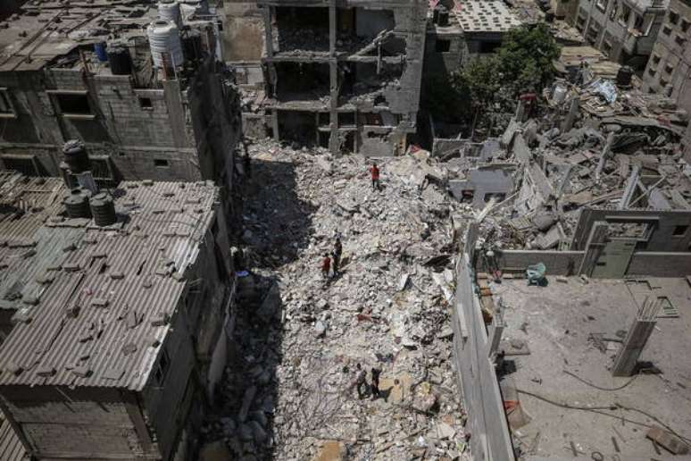 Destruição provocada por ataque israelense na Faixa de Gaza