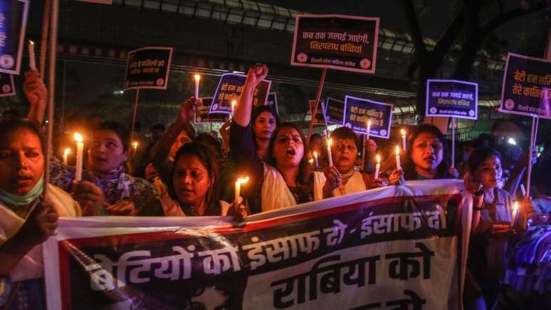 Na Índia, a violência contra a mulher é um problema grave que causa mobilizações constantes, como foi registrado em setembro de 2021 na capital do país.