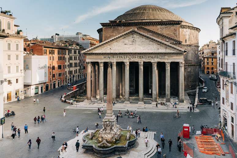 Concebido em 27 a.C., o Pantheon, templo politeísta dos deuses da Roma Antiga, tornou-se igreja cristã em 608.
