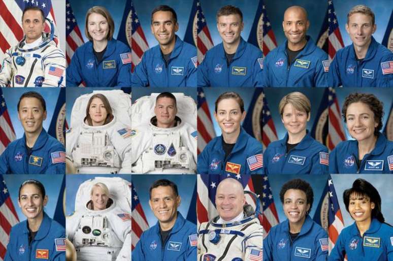 Os 18 astronautas da Equipe Artemis, anunciados pela NASA em 2020 (Imagem: Reprodução/NASA via collectSPACE.com)