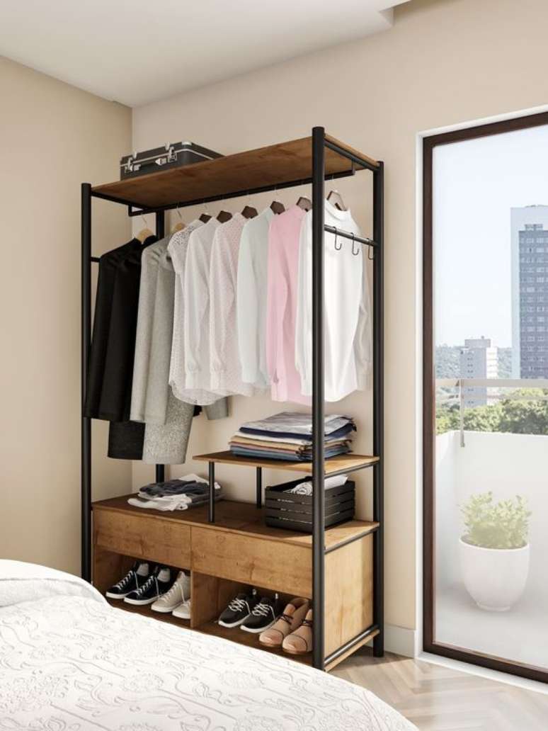 17. Closet modulado no quarto pequeno – Via: Mobly