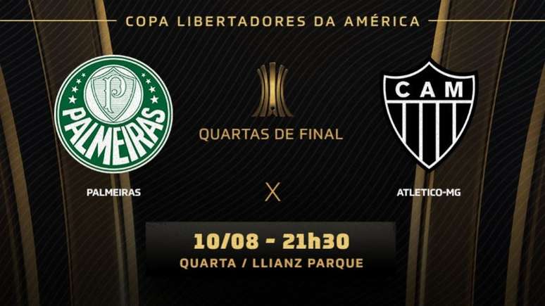 Palmeiras e Atlético-MG disputam uma vaga na semifinal da Libertadores (Arte: Lance!)