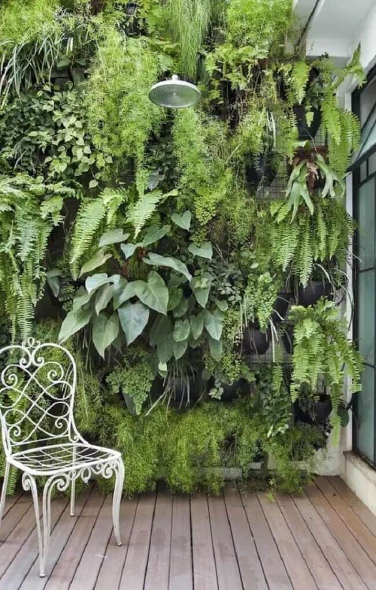 11. Jardim vertical com samambaia americana e plantas diversas. Fonte: Casa Magazine