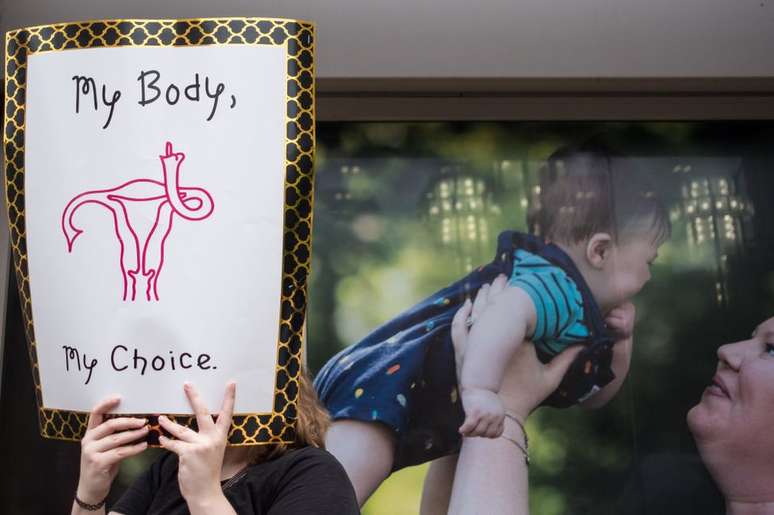 Protesta a favor del aborto en Cleveland, Ohio.