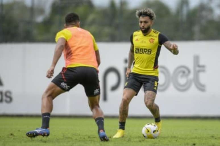 Gabigol em ação no Ninho do Urubu (Foto: Marcelo Cortes/Flamengo)