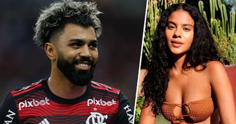 Gabigol e Bella Campos, atriz da Globo, vivem affair (Foto: Divulgação/Flamengo; Reprodução)