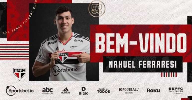 Nahuel Ferraresi chega como reforço para o setor defensivo do São Paulo (Foto: Divulgação/ São Paulo)