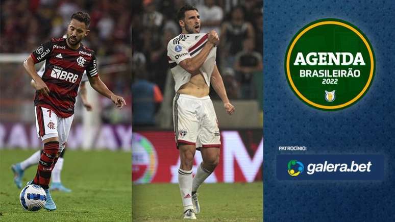 O Flamengo joga contra o Athletico-PR, enquanto o São Paulo enfrenta o RB Bragantino (Foto: Flamengo/São Paulo)