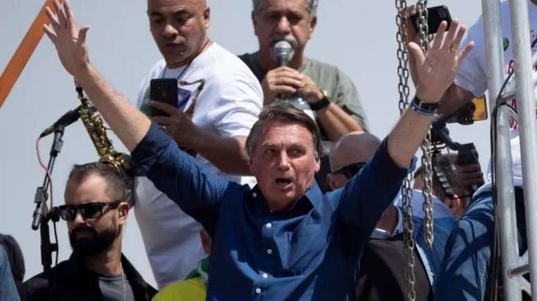 Bolsonaro durante manifestação no 7 de setembro do ano passado