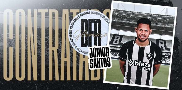 Junior Santos com a camisa do Botafogo (Foto: Divulgação/Botafogo)