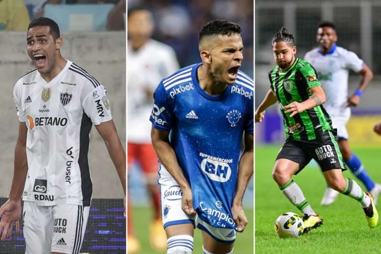 Alan Kardec, Bruno Rodrigues e Martín Benítez foram alguns dos contratados - (Montagem de Filipe Sodré/Valinor Conteúdo, sobre fotos de Pedro Souza/Atlético-MG, Staff Images e Mourão Panda/América-MG)