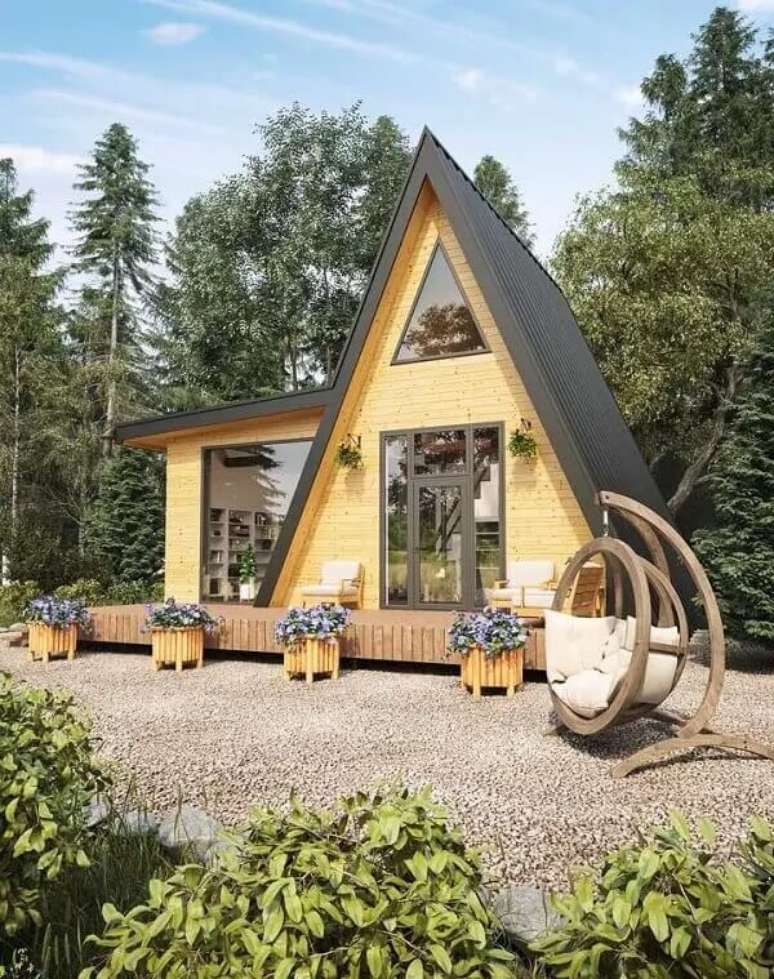 82. Cores de casas simples com design criativo para se inspirar. Fonte: Ideias Decor