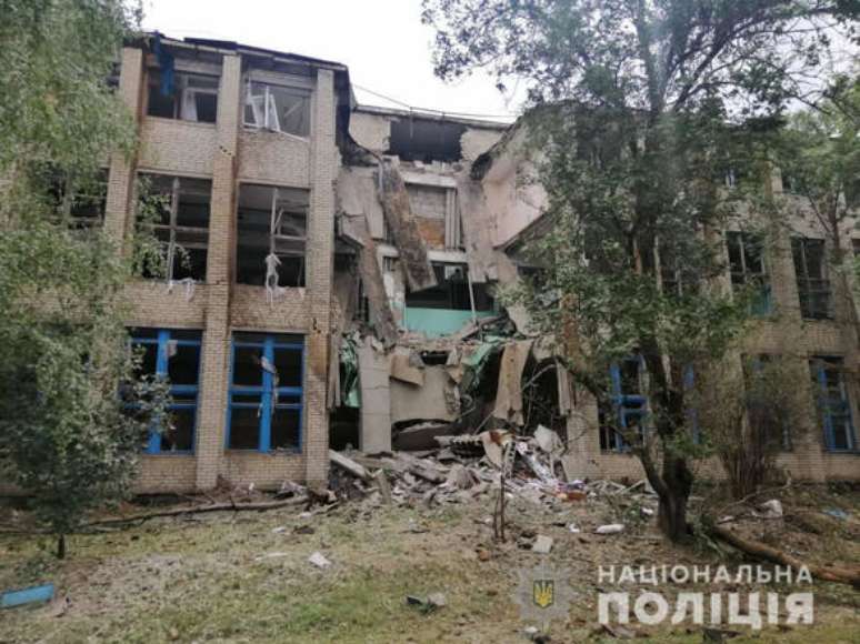 Danos provocados por bombardeios em Mykolaiv, em foto de arquivo