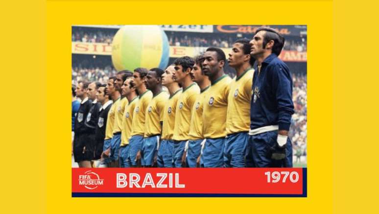 Figurinha da Panini homenageia seleção brasileira de 1970.
