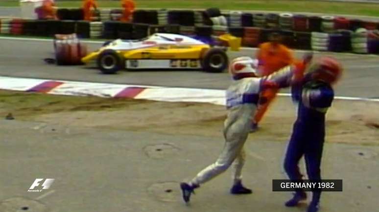 Piquet agride Salazar após o chileno, retardatário, tirá-lo do GP da Alemanha