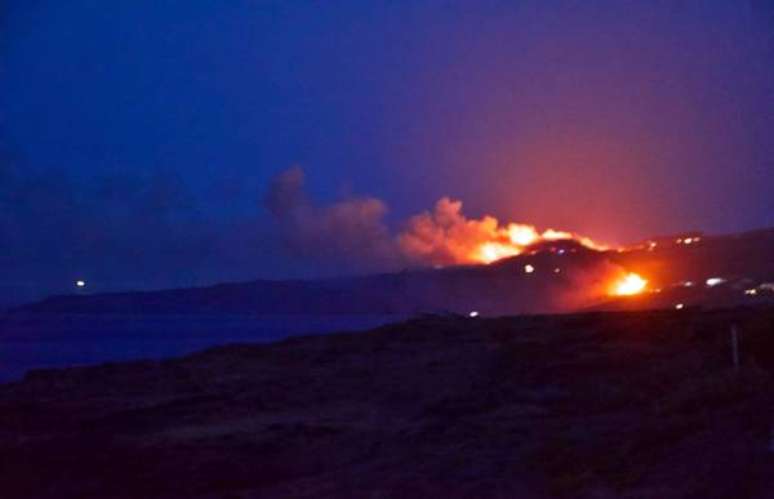Um dos focos de incêndio na ilha de Pantelleria