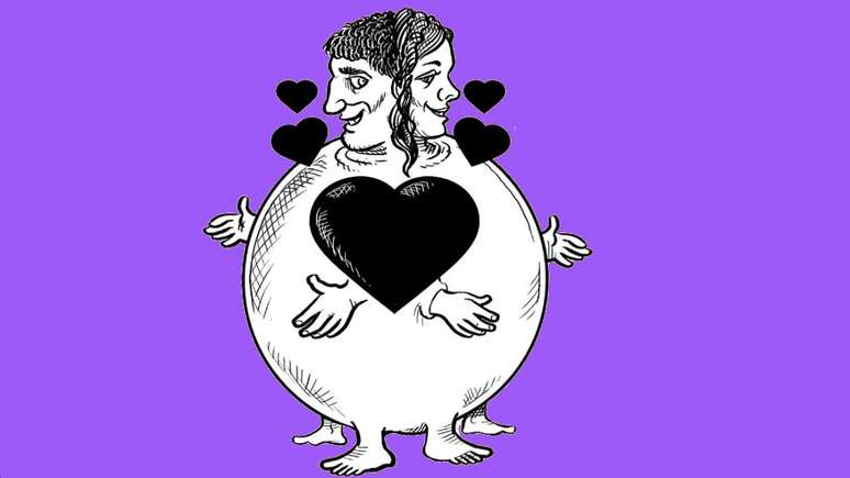 A forma original era algo assim, segundo Arist&oacute;fanes